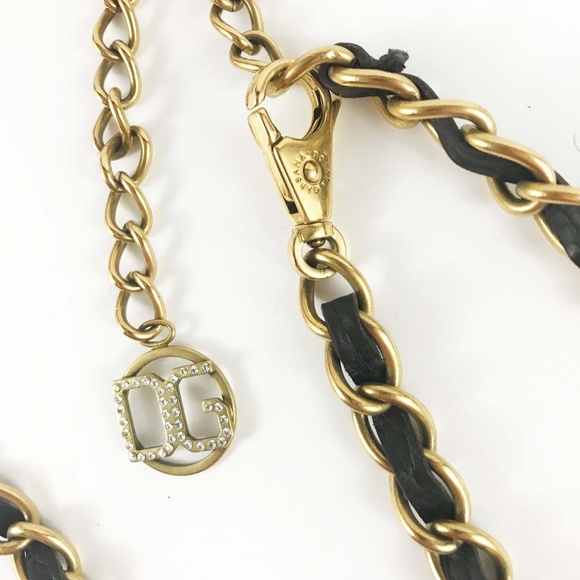 Dolce & Gabbana Chain Belt with Brown Leather Bow - Picture 2 of 2